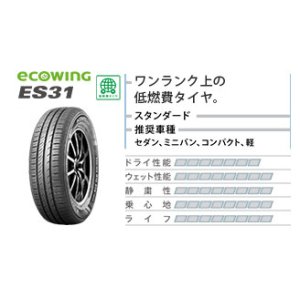 画像: クムホ　ES31　185/60R16　４本セット工賃、タイヤ処分、税込みコミコミ価格！！